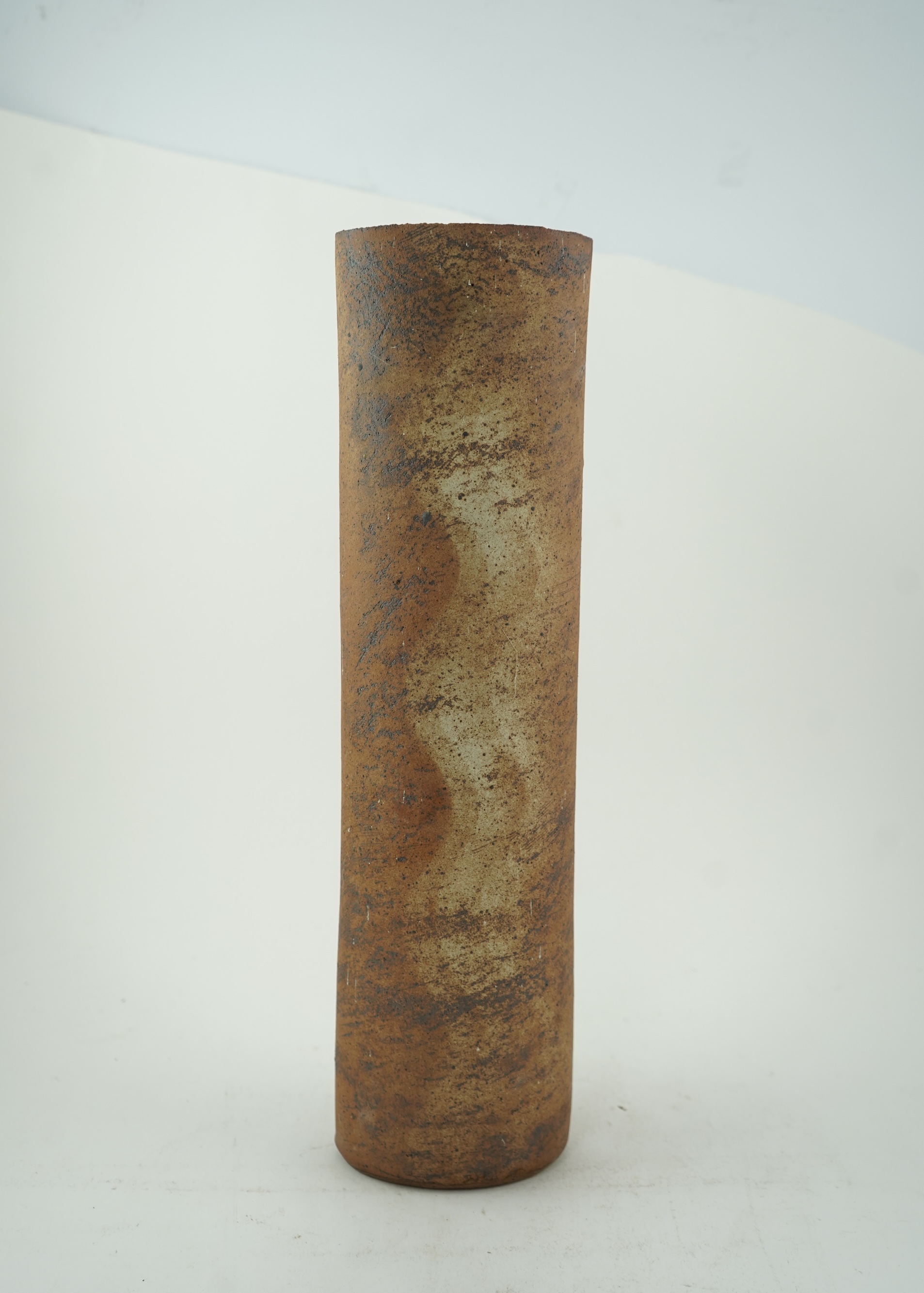 Joanna Constantinidis (1927-2000): A tall cylindrical stoneware vase
